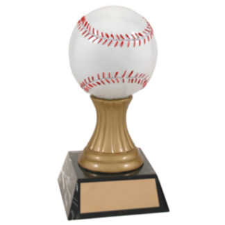 Baseball atop gold pedestal