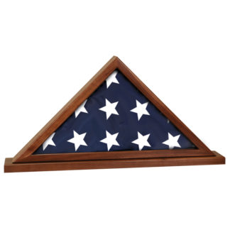 Walnut flag display case with base