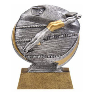 Male diving swimming trophy