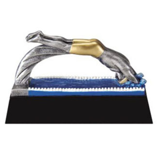 Male action swimming trophy