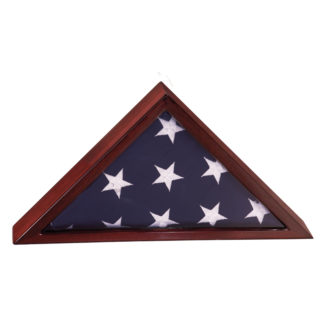 Rosewood finish flag display case