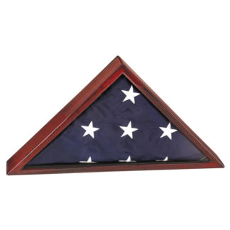 Rosewood finish flag display case