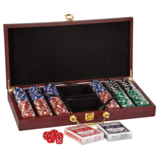 Professional poker set in display case