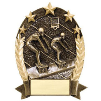 Gold swimming trophy