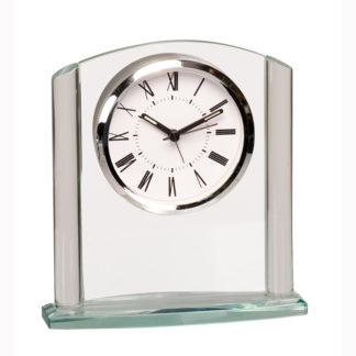Glass arch clock with posts