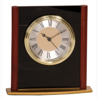 Black glass square clock