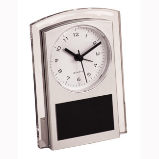 Silver plastic promotional clock