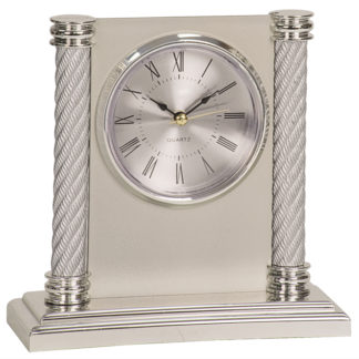 Silver two post clock