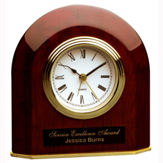 Rosewood finish arch clock